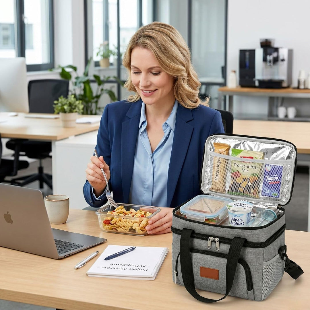 JANSBEN Kühltasche Klein Faltbar für 12 Dosen, Lunchtasche Isoliertasche mit 6 Fächern, Thermotasche