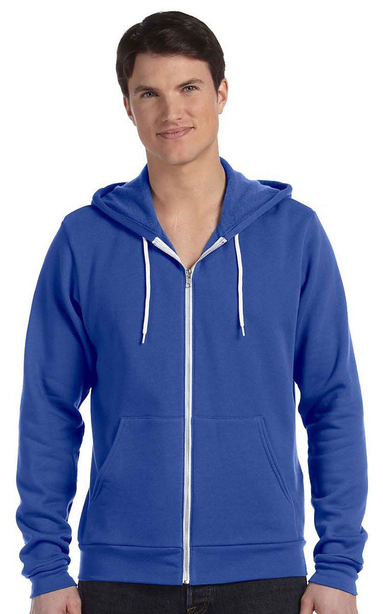 Bella+Canvas: Unisex Poly-Cotton Full Zip Hoodie 3739 S True Royal, S True Royal