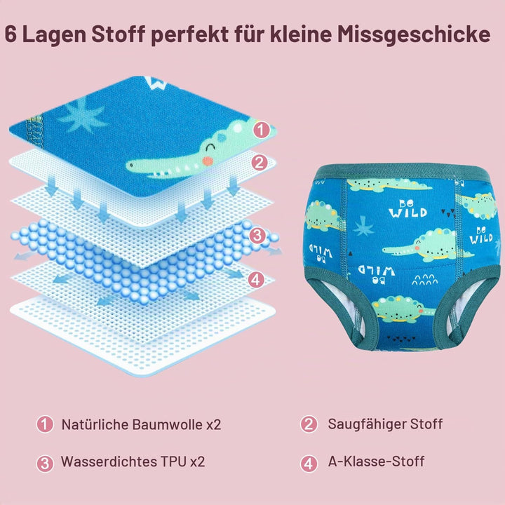 MOEMOE BABY Töpfchen Trainingshose, 10 Stück Baumwolle Töpfchen Trainingshose Kinder Trainer Töpfche
