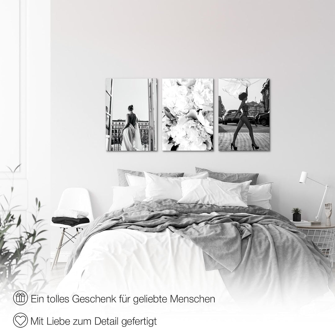 Novart Bilder Set Coco - Kein Extra Rahmen benötigt - Wandbilder für Wohnzimmer Mädchen Teenager - 3