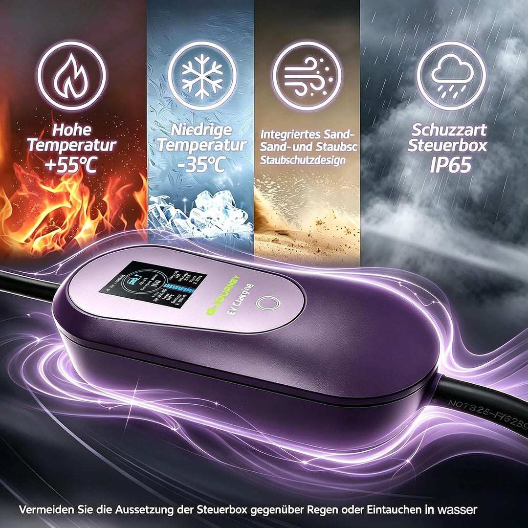 Ladekabel Elektroauto Typ 2 Schuko 10M【8-13A,1-phasig】 Tragbares EV Ladekabel Typ 2 Schuko Ladegerät