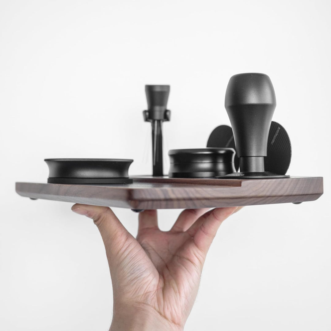 Normcore Tampermatte, Coffee Tamperstation 51mm 54mm 58mm für Barista aus Original Walnuss, Espresso