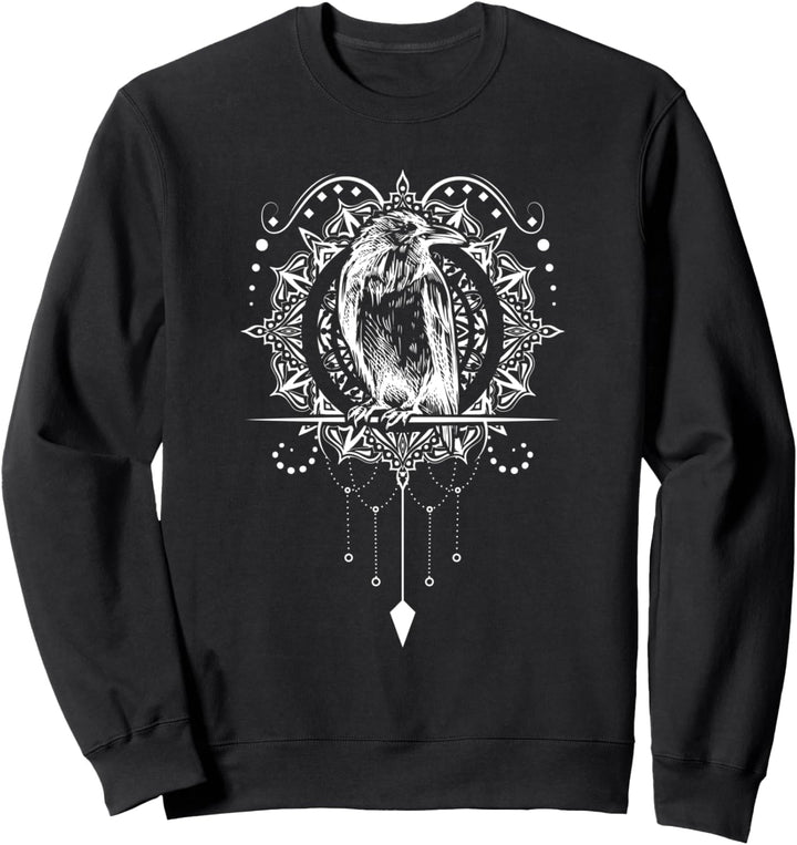 Nordische Mythologie und Wikingerraben mit Rabenmandala Sweatshirt