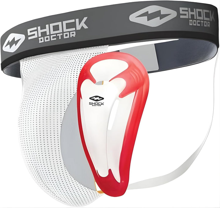 ShockDoctor Herren Tiefschutz Suspensorium mit Bioflex Cup L Weiss (White) Single, L Weiß (Whit