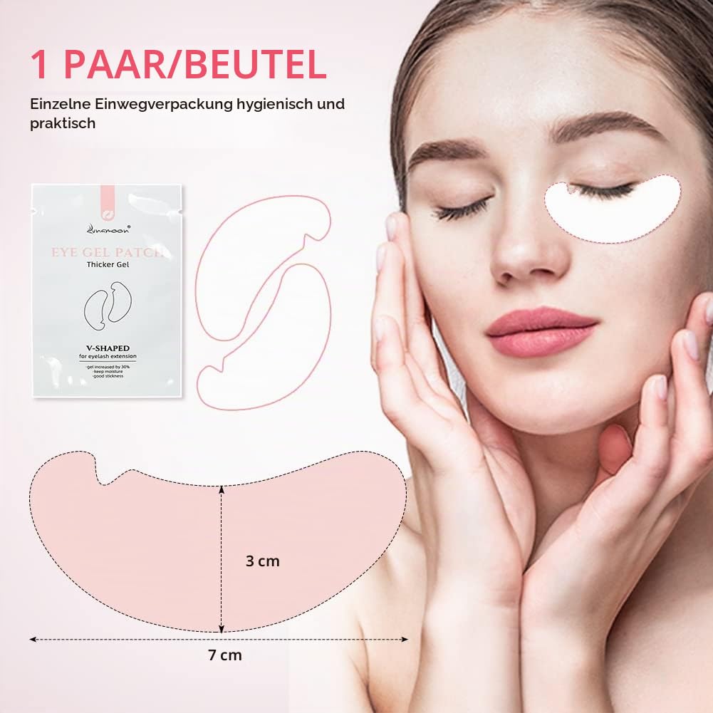 Lunamoon Augenpads für Wimpernverlängerung Pad 100Paar Wimpern Pads V-Shape | Wimpernverlängerung Au