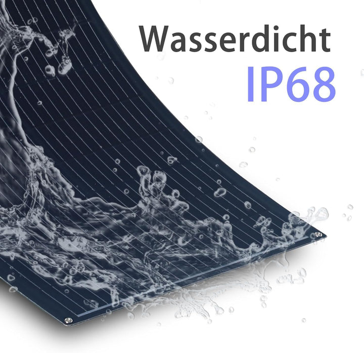 Solarpanel Flexibel 300W 12V, Flexibles Solarpanel Schmal Lang Schwarz, Solarmodul Flexibel Wohnmobi