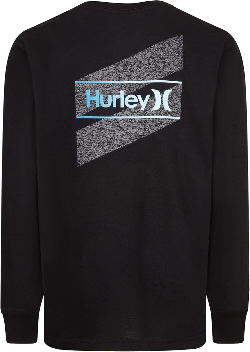 Hurley Jungen Hrlb One & Only Slash L/S Tee T-Shirt 8 Jahre Schwarz, 8 Jahre Schwarz