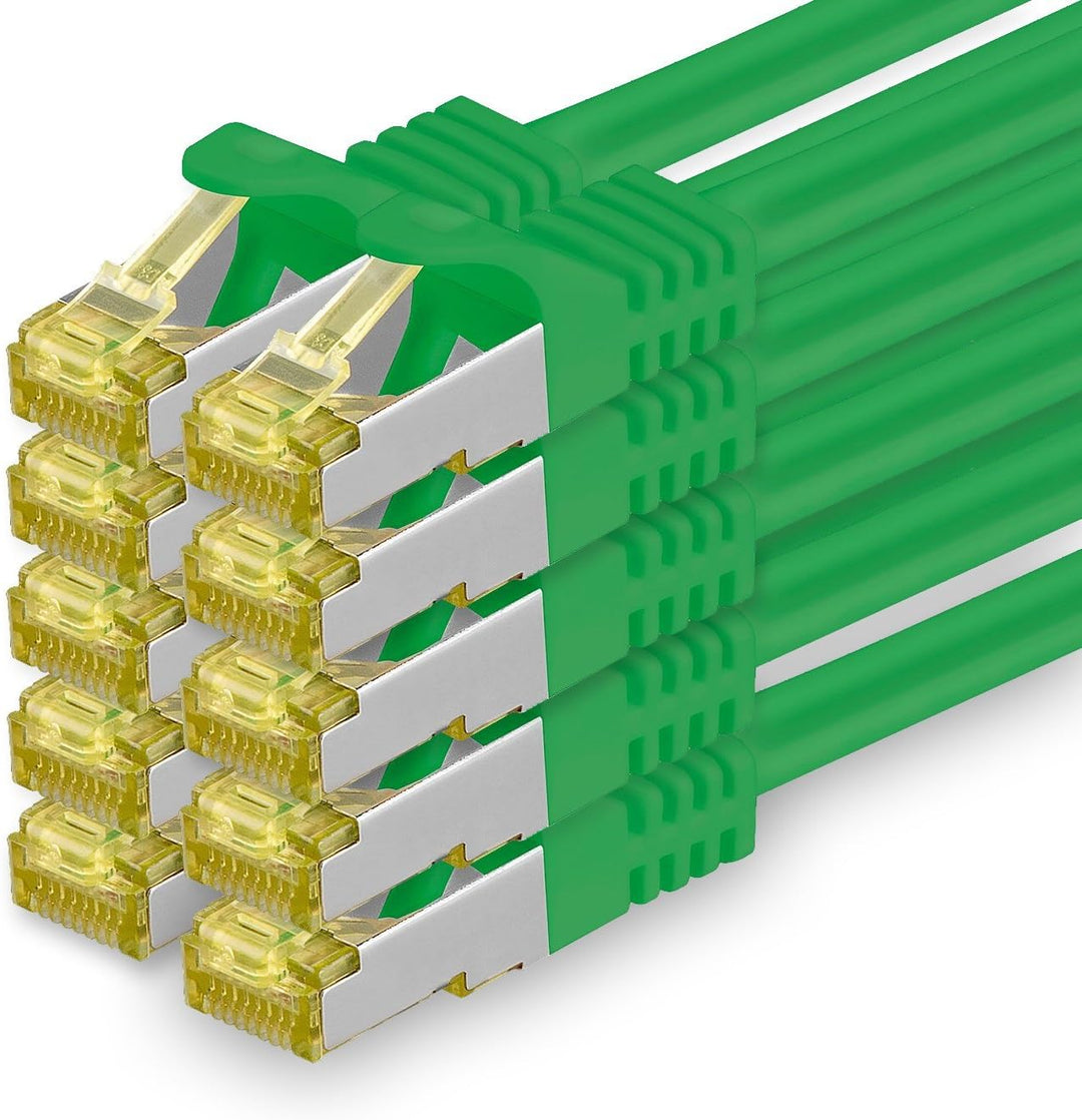 Cat.7 Netzwerkkabel 2m Grün 10 Stück Cat7 Ethernetkabel Netzwerk LAN Kabel Rohkabel 10 Gb s SFTP PIM