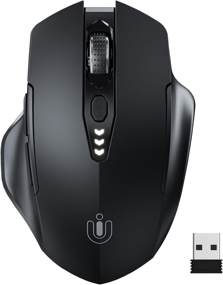 Uineer kabellose Maus, [Verbessert] Mit visueller Batterieanzeige, 2.4G USB Ergonomische Maus kabell