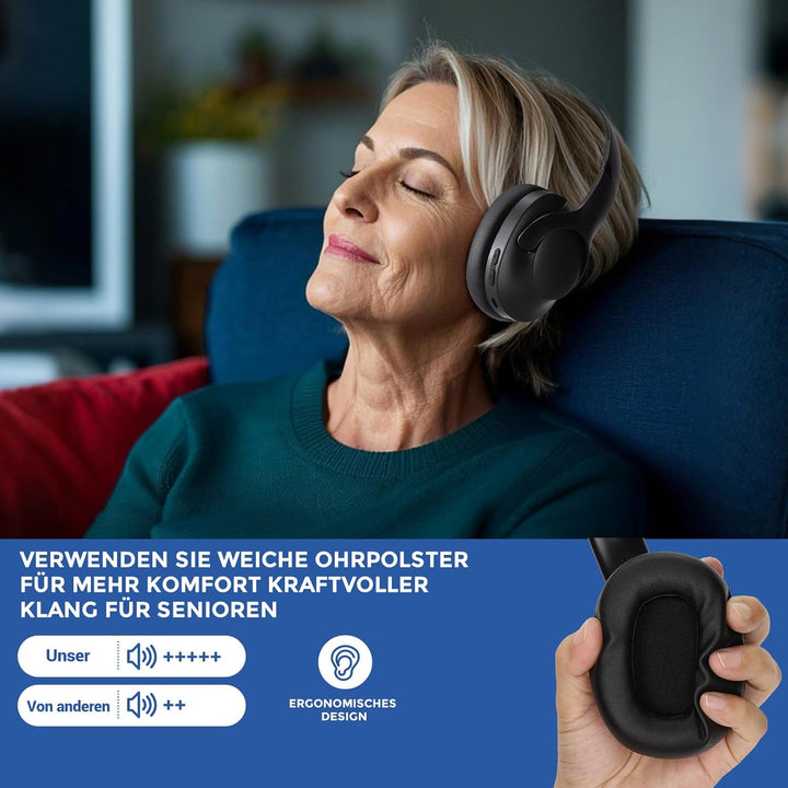 Wireless Kopfhörer zum Fernsehen mit Sender und Headset-Ständer, 196ft Reichweite mit optischen, AUX