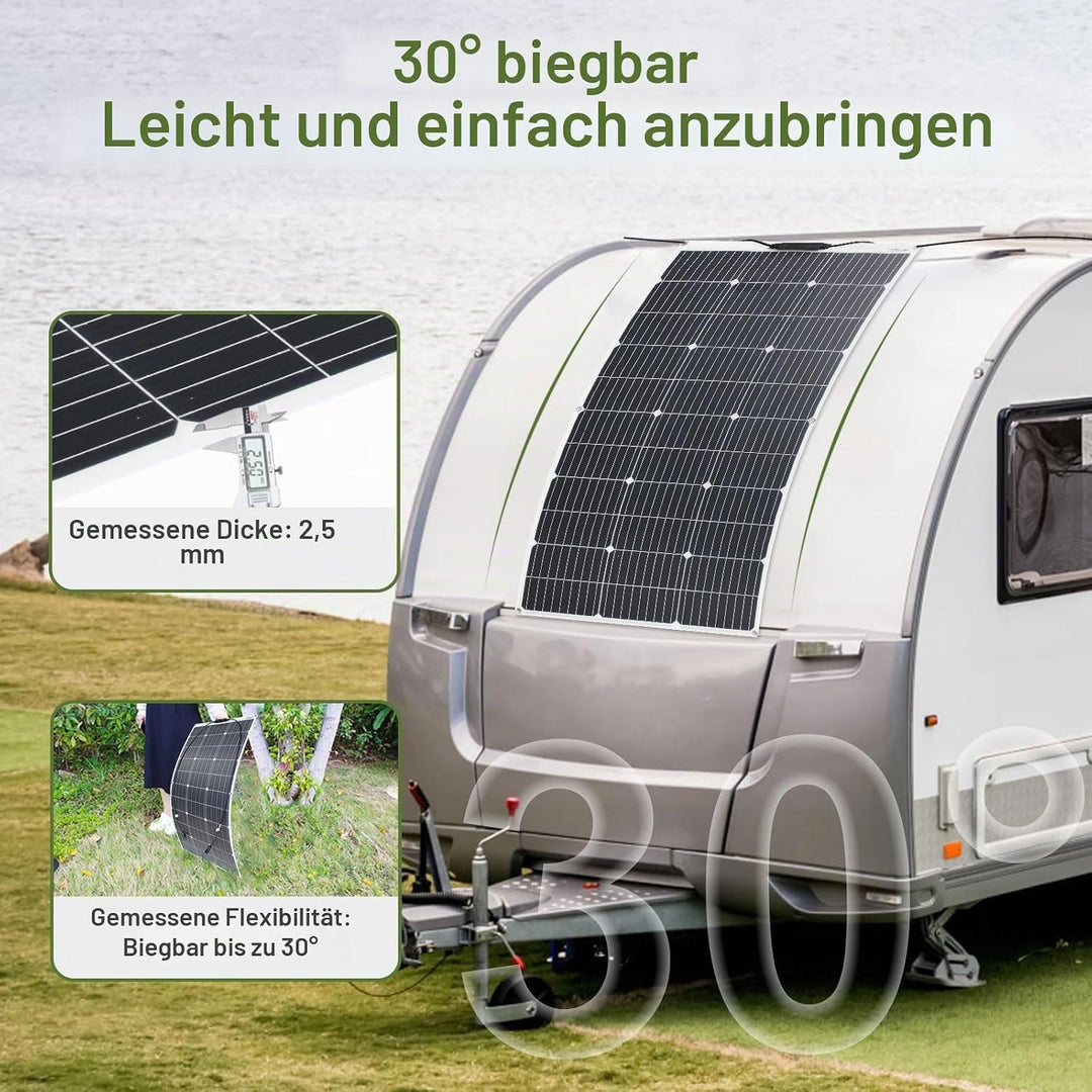 100W Solarpanel 18V Flexibel Solarmodul Monokristallin Leicht für Outdoor Aufladung Spitzenposition