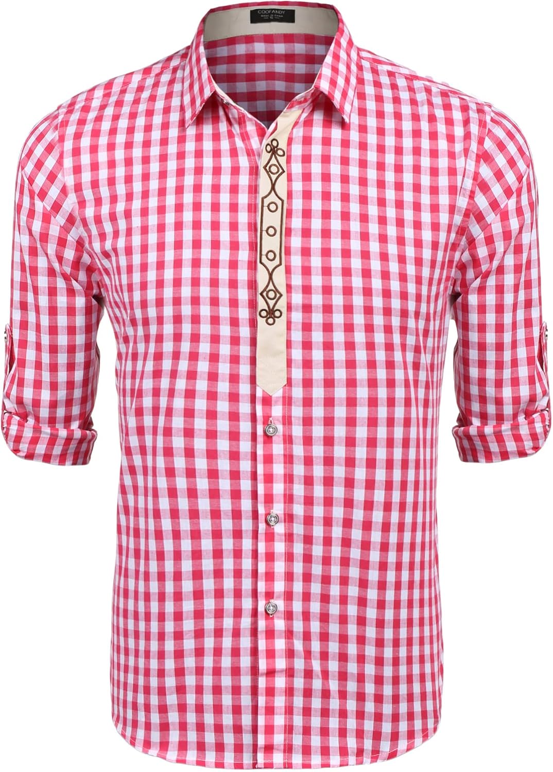 COOFANDY Herren Hemd Karriert Trachtenhemden Regular Fit Langarm Freizeithemden Karohemden Plaid Shi