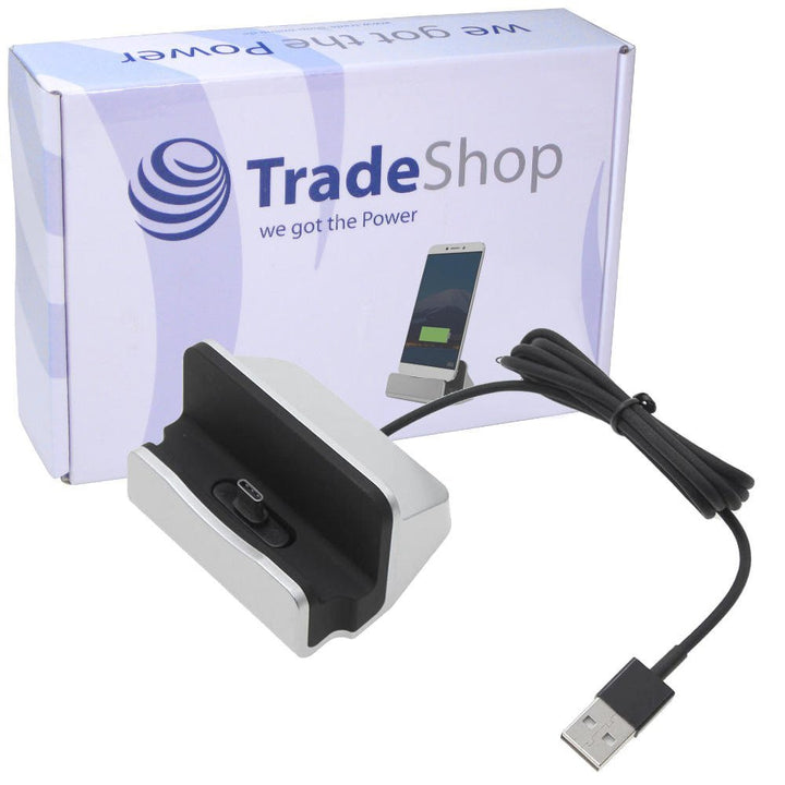 Trade-Shop USB 3.1 Typ C Universal Dockingstation Lade Station Dock USB Ladestation Ladegerät Halter