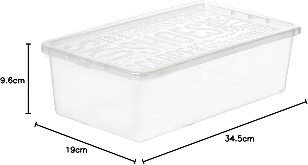 Plast Team Basic Schuhbox Transparent 5x Frauenschuhkarton Schuhkarton Schuhbehälter Aufbewahrungsbe