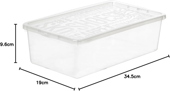 Plast Team Basic Schuhbox Transparent 5x Frauenschuhkarton Schuhkarton Schuhbehälter Aufbewahrungsbe