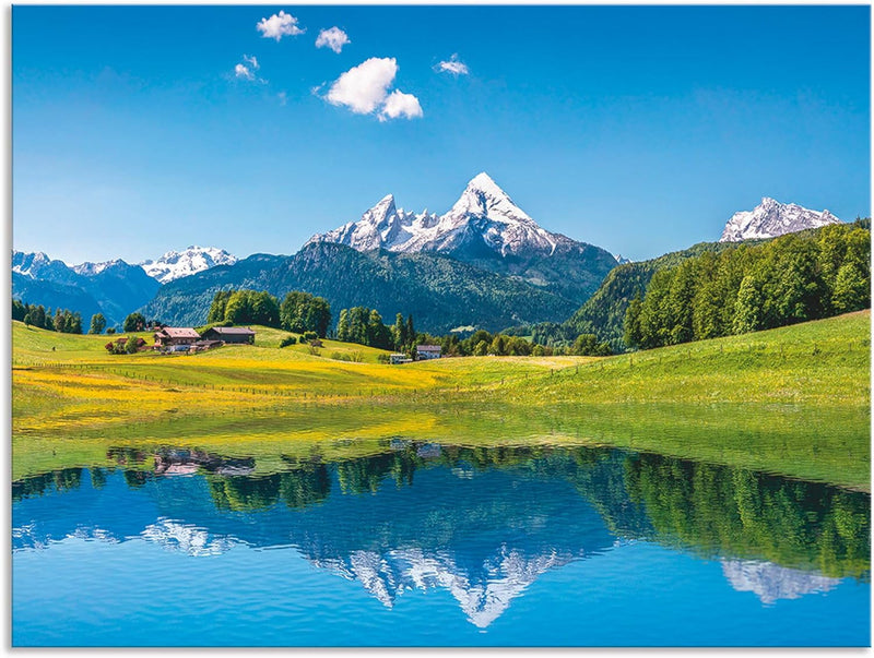 ARTland Spritzschutz Küche aus Alu für Herd Spüle 60x80 cm (BxH) Küchenrückwand mit Motiv Natur Land