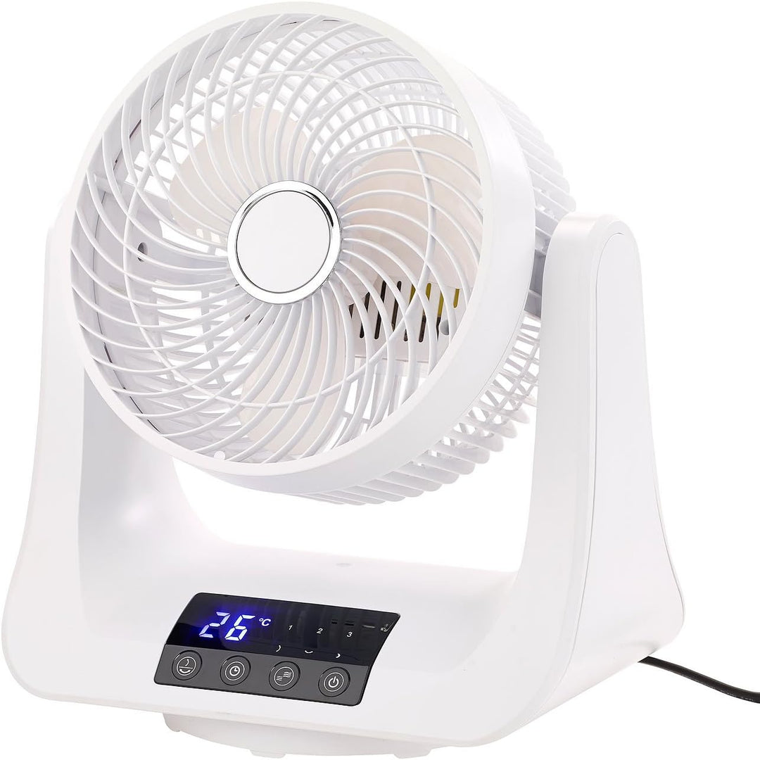 Sichler Haushaltsgeräte Raumlüfter: Digitaler 3D-Robo-Raumventilator & Luftzirkulator, 45 Watt, Ø 21