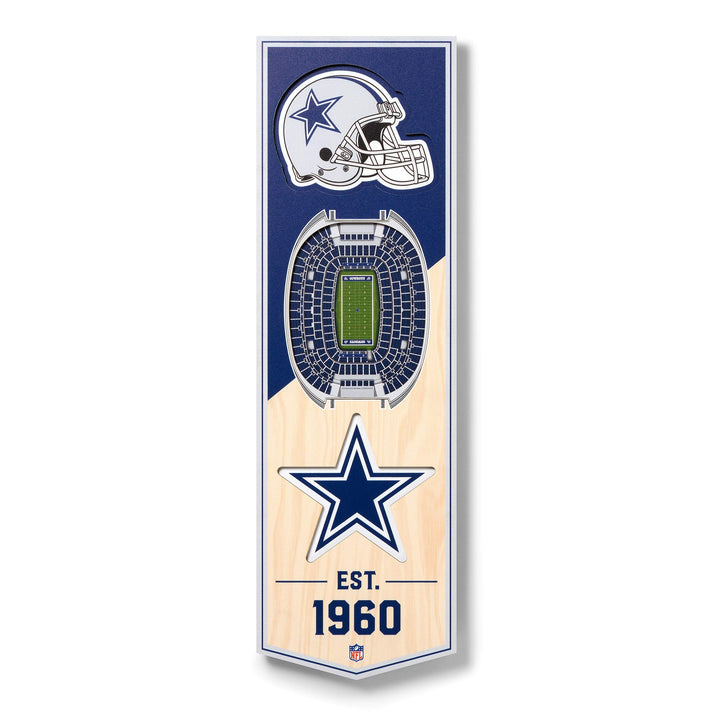 YouTheFan NFL 3D Stadion Banner, 15,2 x 48,3 cm Dallas Cowboys, Dallas Cowboys