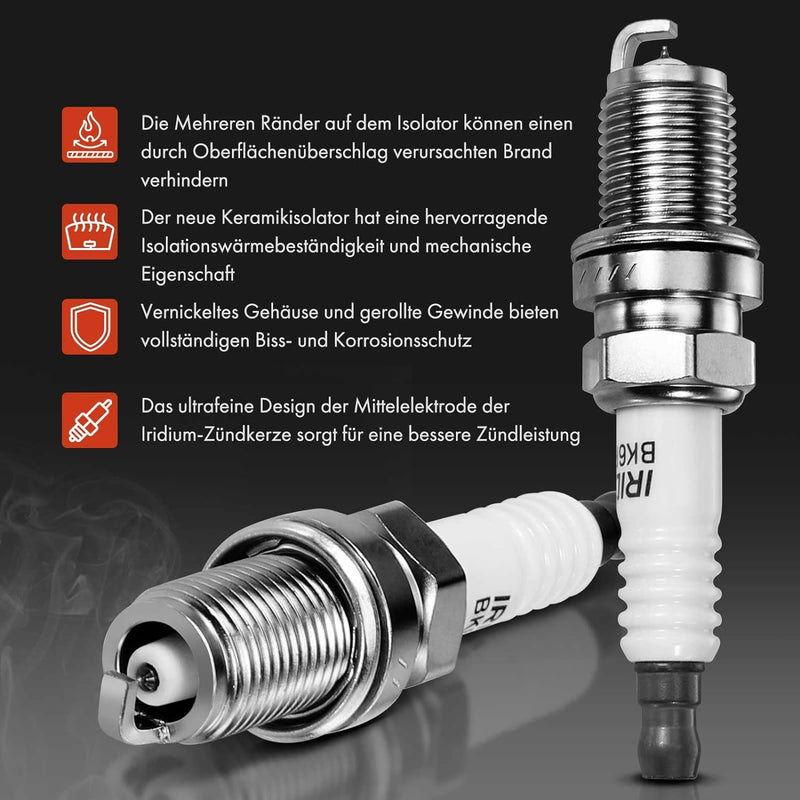 Frankberg 8x Zündspule + Zündkerzen Kompatibel mit 3er E36 E46 1993-2002 5er E39 1995-2004 7er E38 1