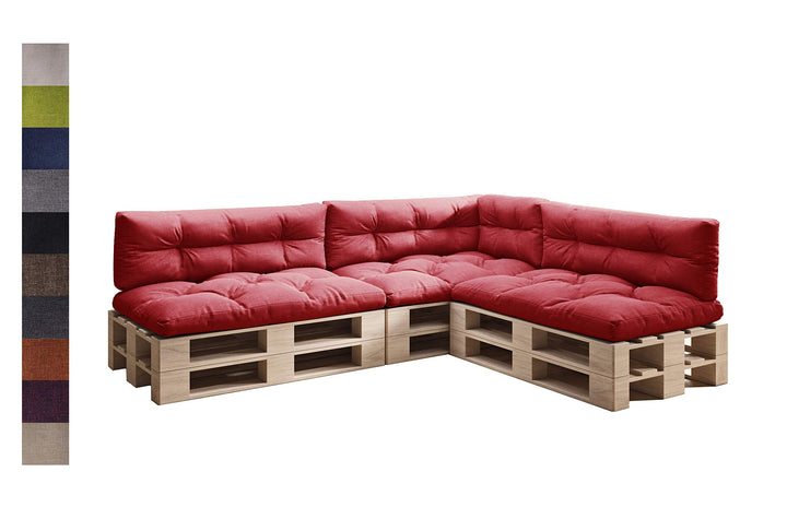 sunnypillow Palettenkissen für Palettenmöbel - 7er Set - Palettenauflage 120 x 80 für Palettensofa -