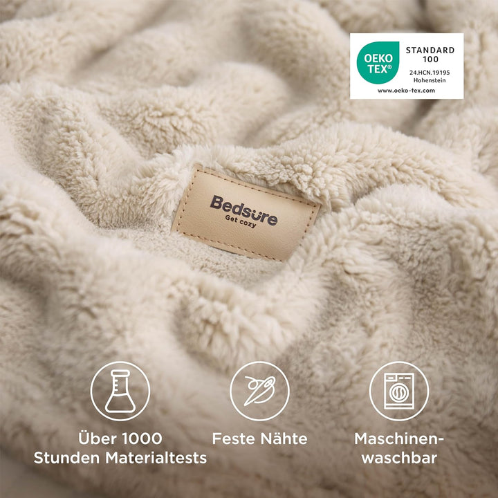 BEDSURE Kuscheldecke Flauschig Bubble Decke - Geschenke für Frauen Sofadecke, Wolldecke & Fleecedeck