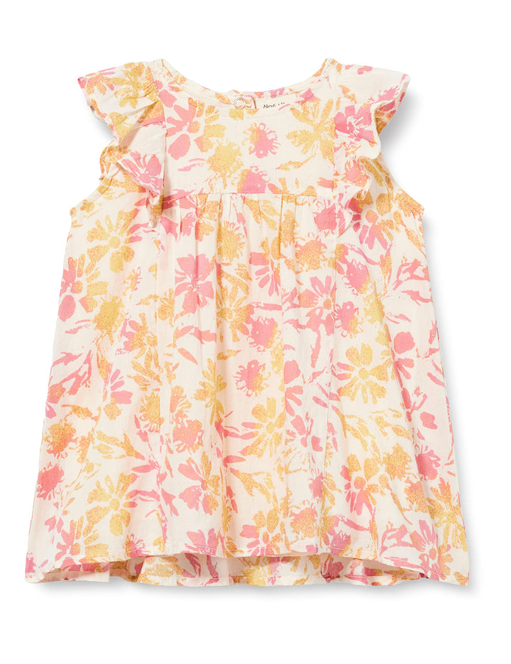 Noa Noa Baby-Mädchen Emilinnm Dress 62 Print Offwhite/Rose/Yellow, 62 Print Offwhite/Rose/Yellow