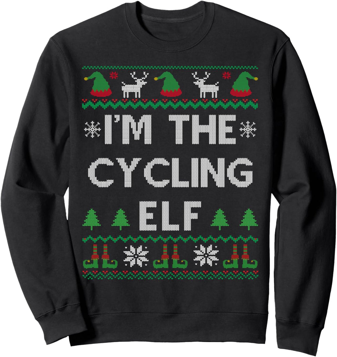 Cycling Elf Ugly Christmas Bike Riding Cyclist Sweatshirt