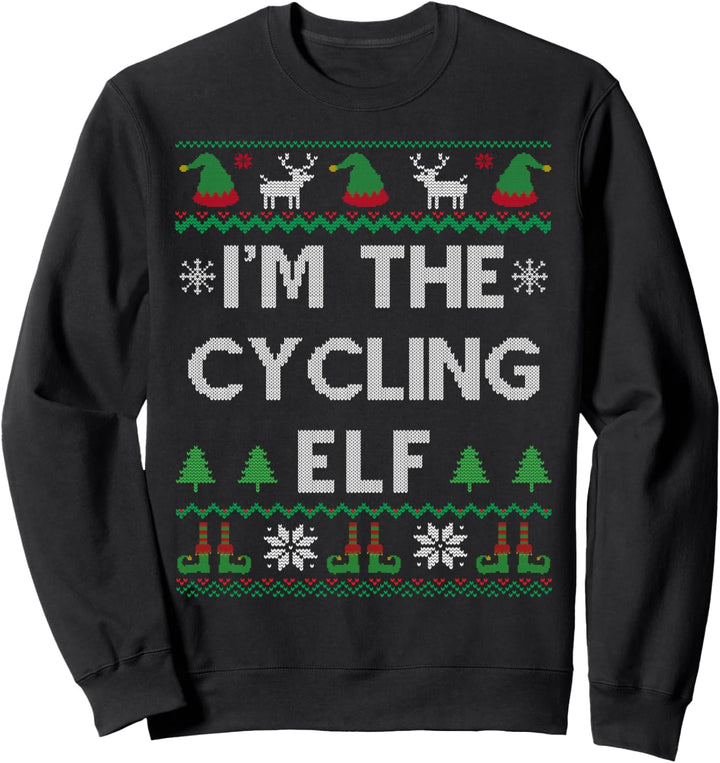 Cycling Elf Ugly Christmas Bike Riding Cyclist Sweatshirt