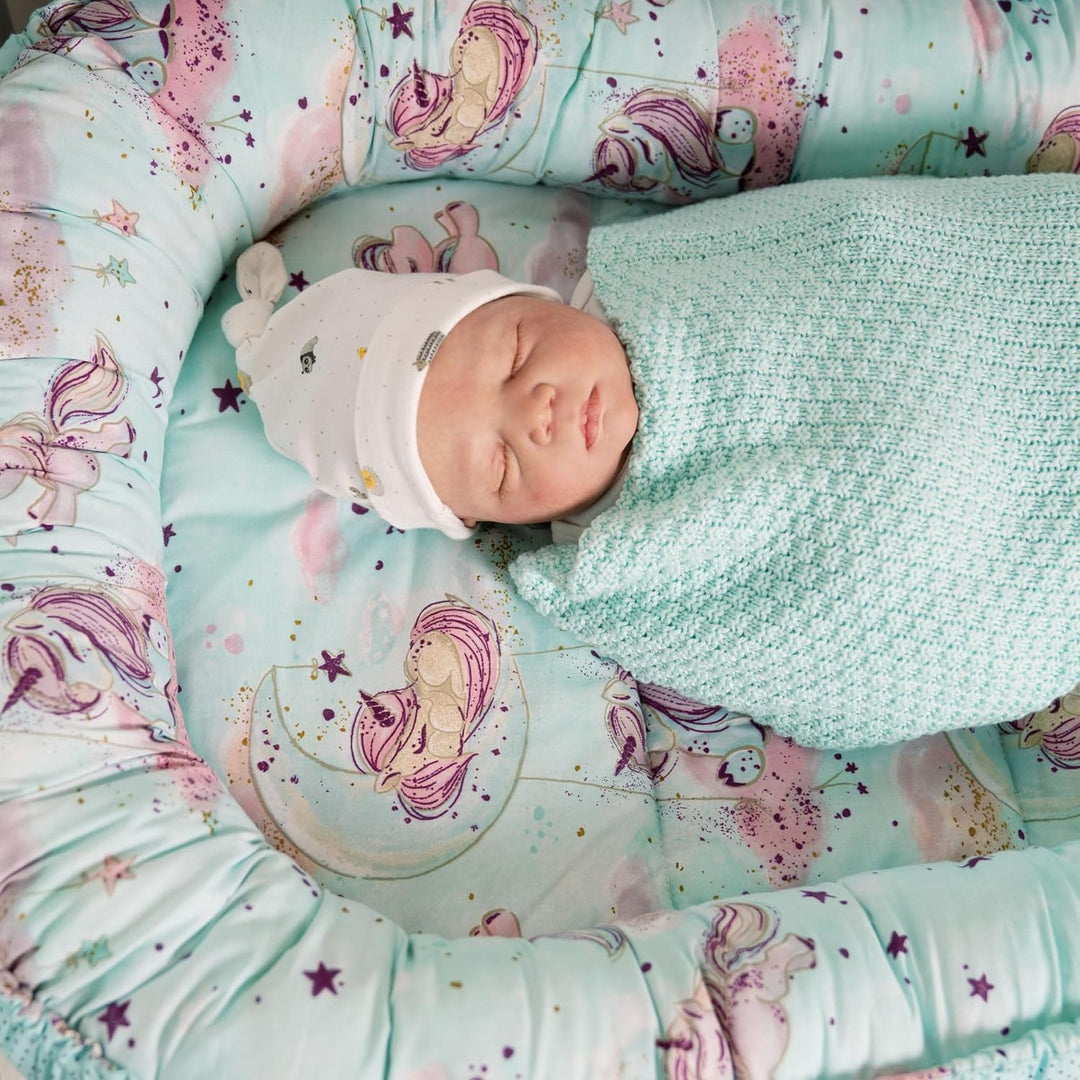 PaLulli 120x60 cm Babynest Babynestchen XXL Babykokon 2seitig 100% Baumwolle Kissen Nestchen für Bab