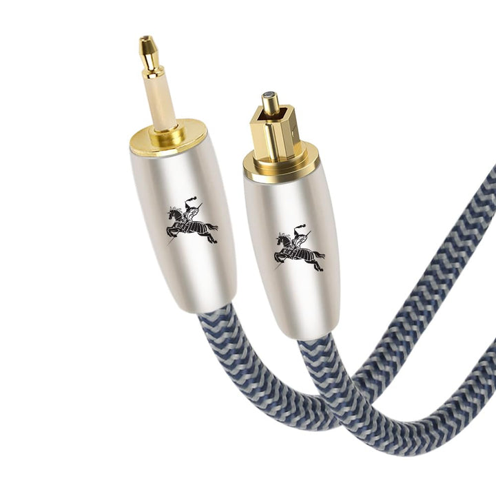 Impeto Mini Toslink Optisches Audiokabel[2m] mit LWL Störsignalschutz (Mini-Toslink auf Toslink, dig
