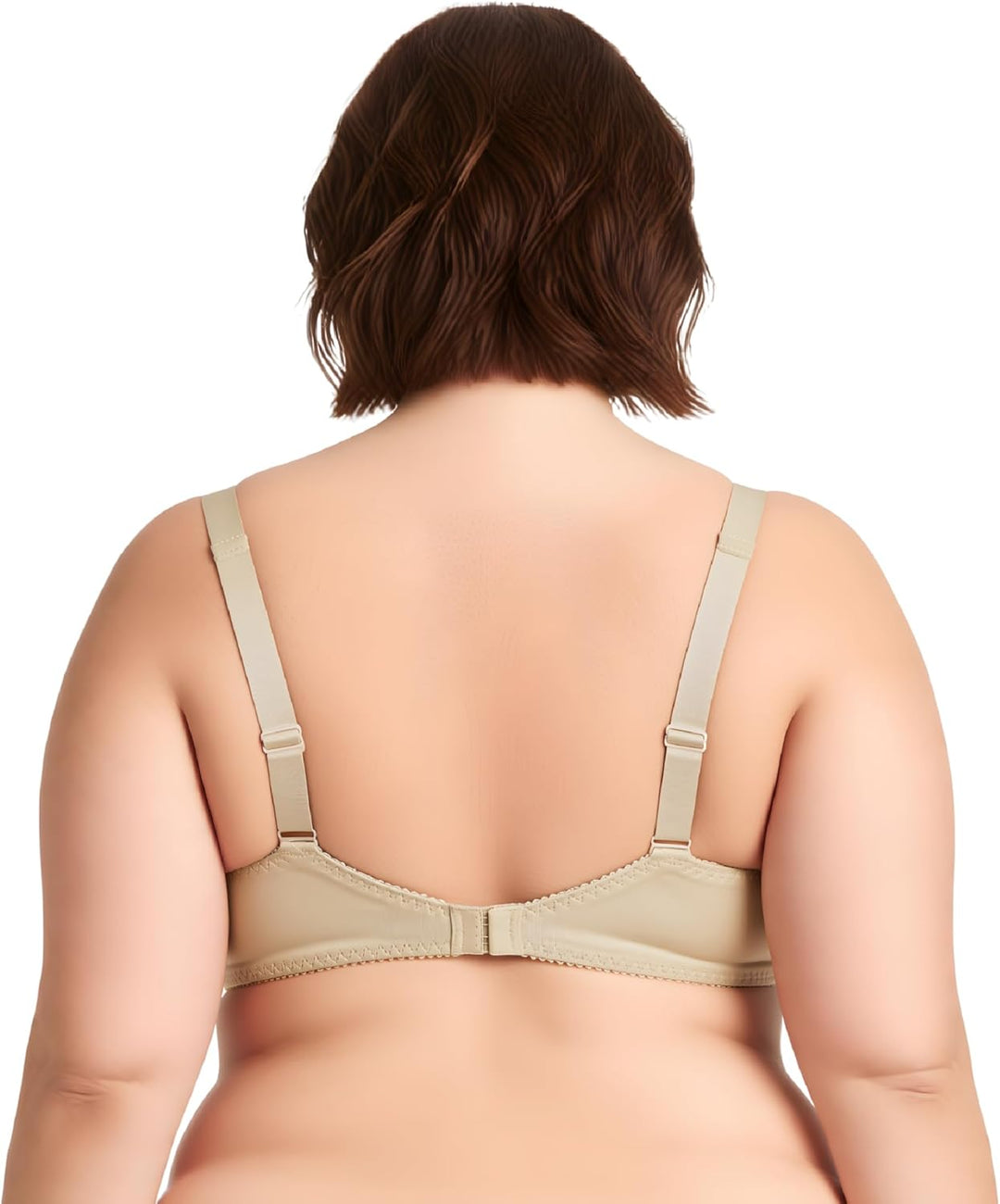 Curve Muse Damen Übergrösse Minimizer Kabellos Ungefütterter BH mit Stickspitze-2er Pack 75E Nude, H