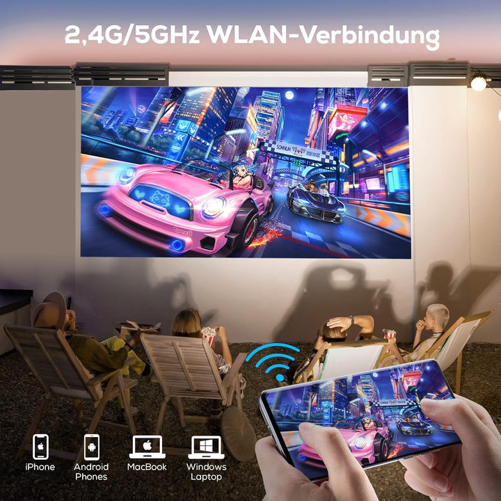 Beamer 5G WiFi Bluetooth, 10000 Lux Full HD 1080P 4K Unterstützt, iZEEKER Mini Projektor 300” Heimki