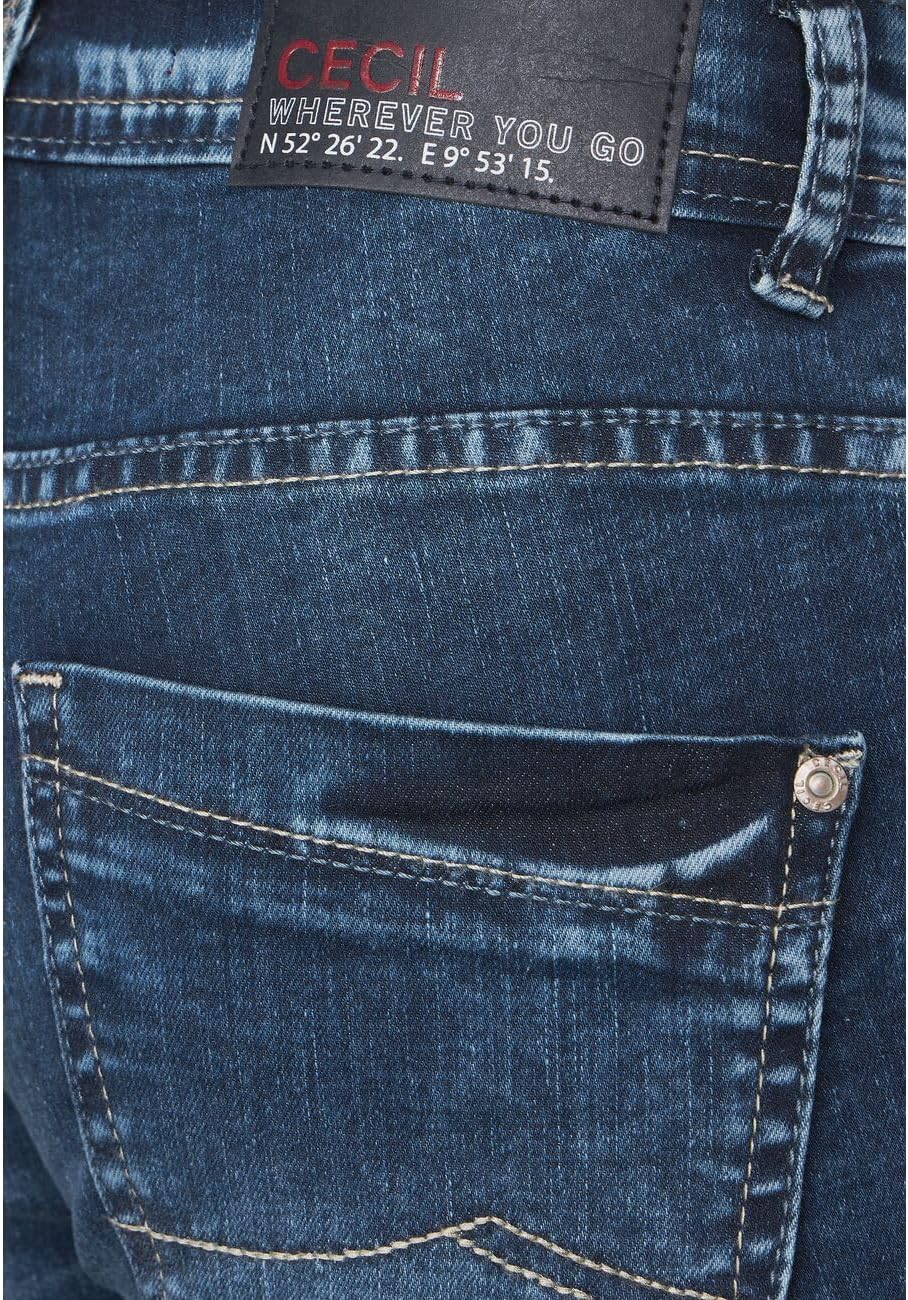 Cecil Damen Jeanshose Loose B376728 26W / 34L Authentic Mid Blue Wash, 26W / 34L Authentic Mid Blue