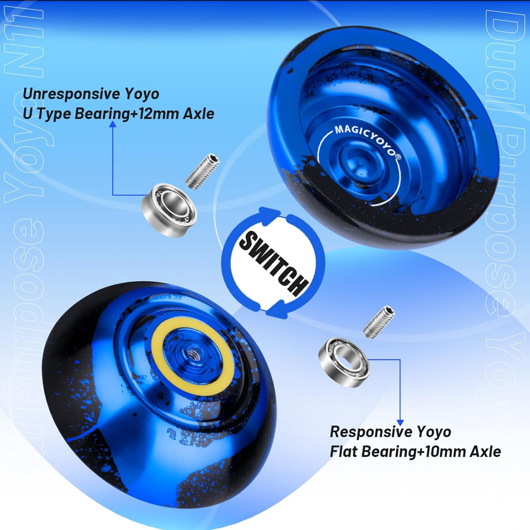 MAGICYOYO Responsive JoJo für Kinder, Professionelles YoYo N11 Plus mit Dual Purpose Modus, Metall J
