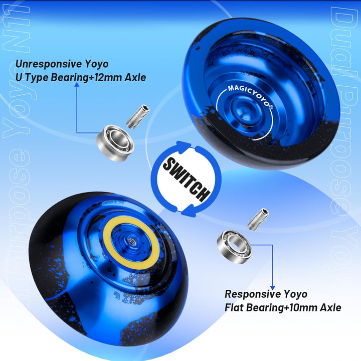 MAGICYOYO Responsive JoJo für Kinder, Professionelles YoYo N11 Plus mit Dual Purpose Modus, Metall J