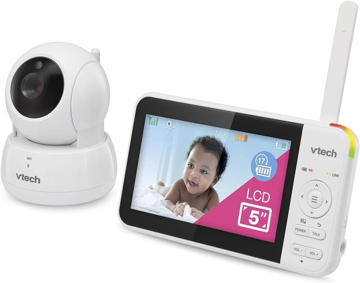 Vtech VM924 Babyphone mit Kamera 5 Zoll Video Baby Monitor, 31 Stunden Akkulaufzeit Babyfon mit Kame