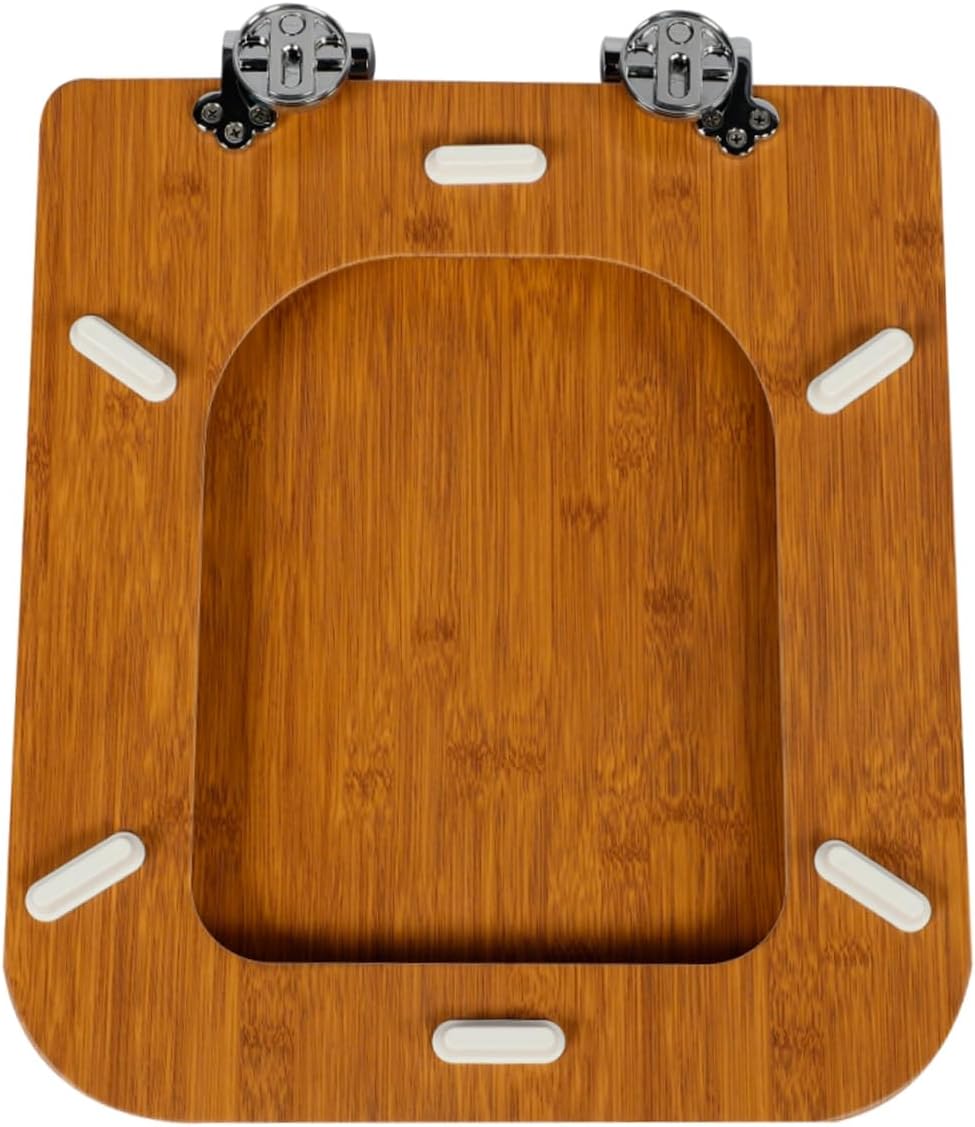 MDF-Toilettensitz, Klodeckel Holz, Premium Quadrat-Förmig Toilettendeckel Mit Soft-Close-Mechanismus