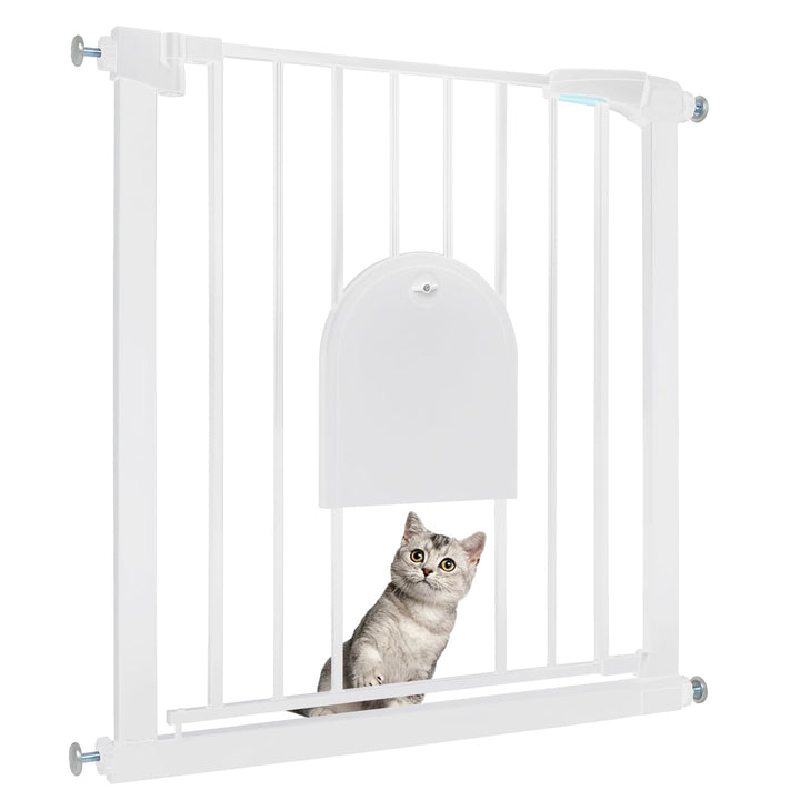 Froadp Türschutzgitter Baby Treppengitter 75-85cm Kindergitter ohne Bohren Türgitter mit Tür für Hun