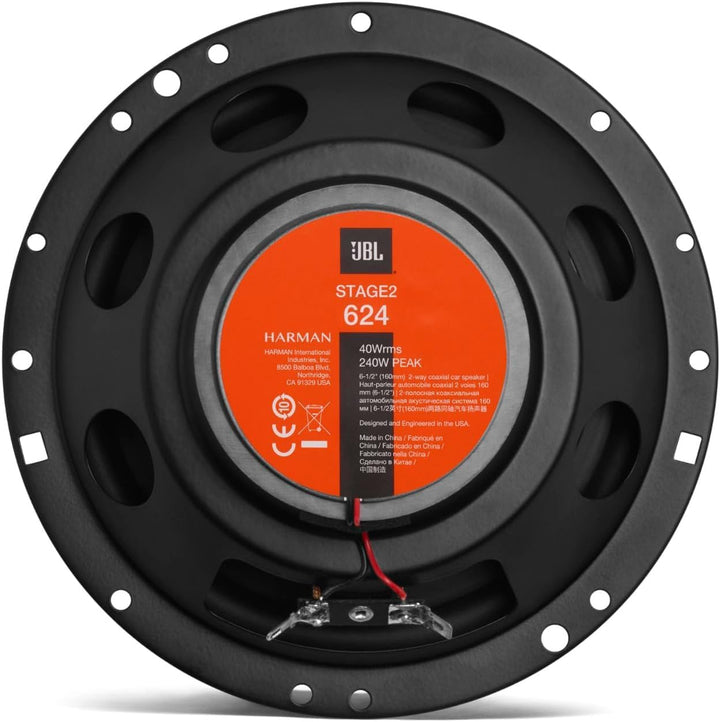 JBL Stage2 624 2-Wege Auto Lautsprecher Set von Harman Kardon - 240 Watt KFZ Autolautsprecher Boxen