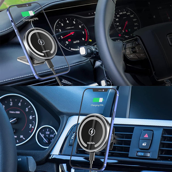 MAGJIEYX Kompatibel 15W Magsafe Autohalterung Ladegerät Handyhalterung Auto mit Ladefunktion Lüftung