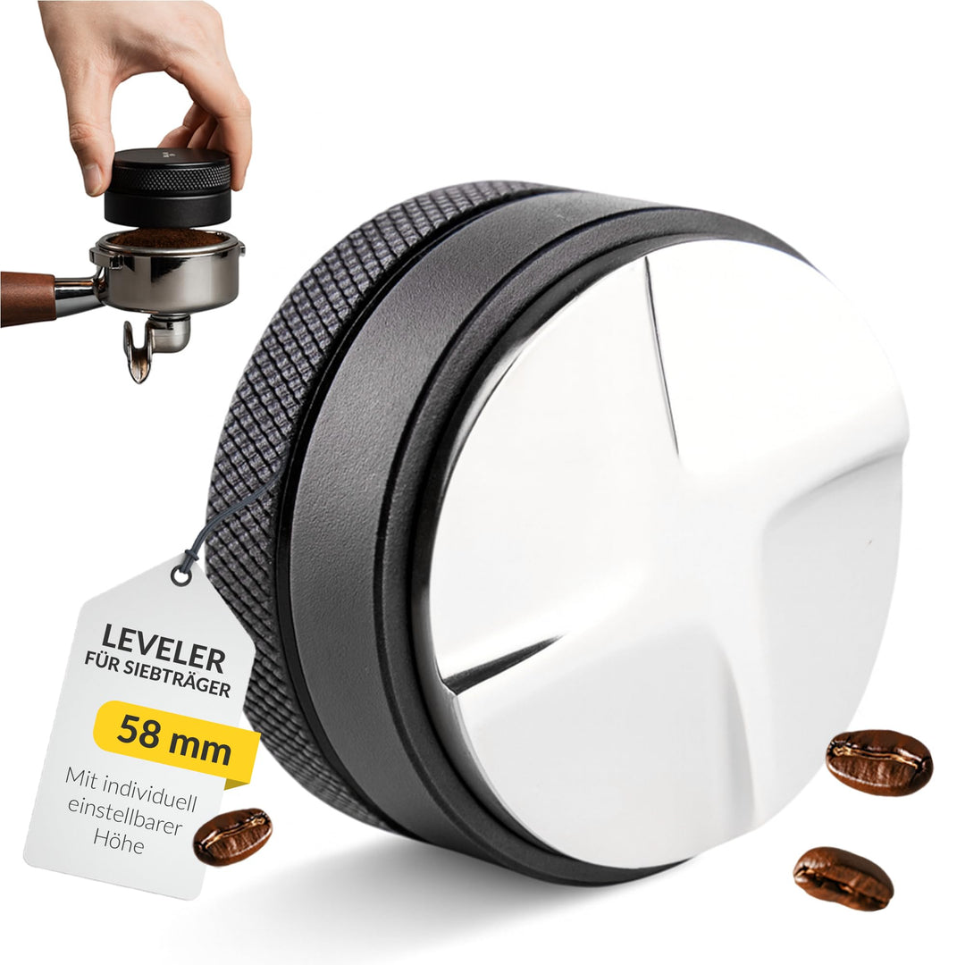 Coyooco Leveler 58mm aus Edelstahl - Einstellbarer Coffee Distributor - Kaffeeverteiler für Siebträg