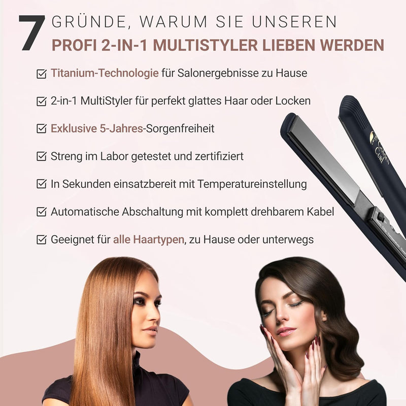 Glätteisen Locken und Glätten Haarglätter - 5 Jahre sorgenfreie Benutzung - Haar Styling Hair Straig
