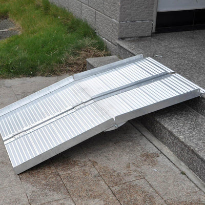 Rollstuhlrampe Rollirampe Auffahrschiene 2X faltbar Aluminium 183cm 270kg Kofferrampe