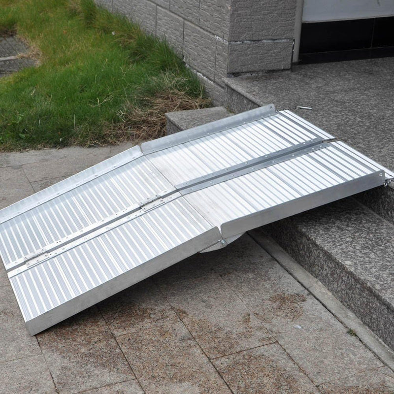 Rollstuhlrampe Rollirampe Auffahrschiene 2X faltbar Aluminium 183cm 270kg Kofferrampe