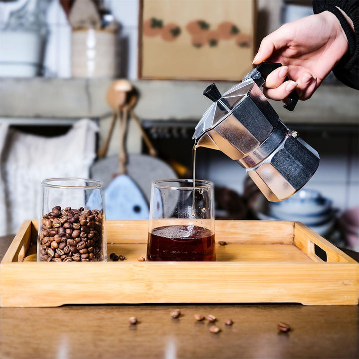 Klassischer Espressokocher aus Aluminium, 150 ml für 3 Tassen - Traditioneller Kaffeegenuss, für aro