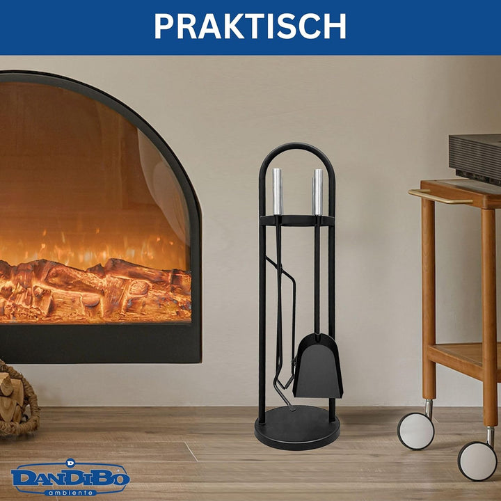 DanDiBo Kaminbesteck Modern Schwarz 5 Teilig Set 96573 Kaminset Kamingarnitur Ofenbesteck