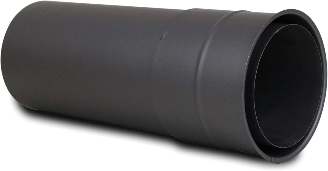 LANZZAS Ofenrohr Wandfutter mit 250 mm Rohr, im Durchmesser, DN Ø 150 mm, Farbe: gussgrau - weitere