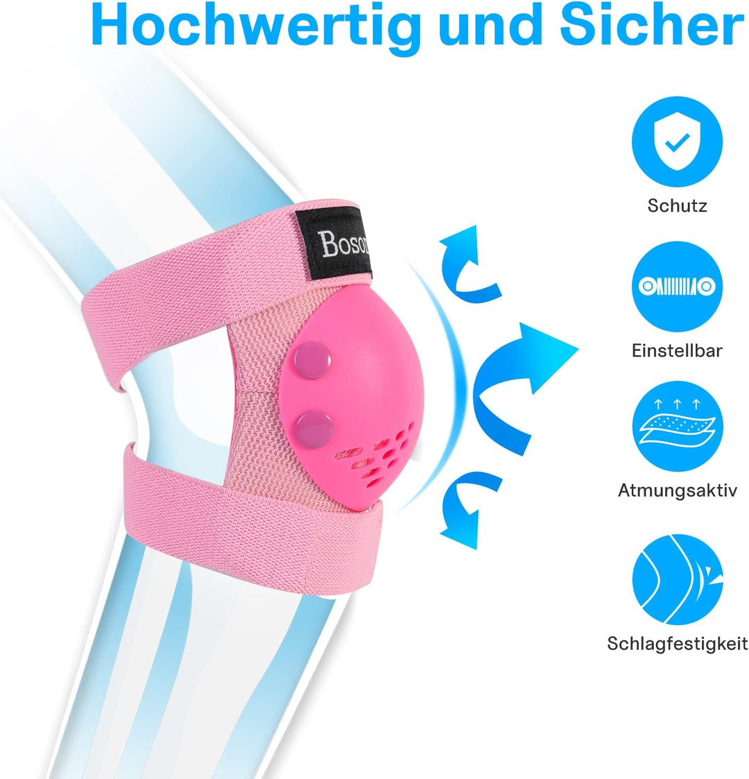 BOSONER Knieschoner Kinder Schoner Inliner Protektoren 6er Set Schützer Inliner Inline Skates Knie U