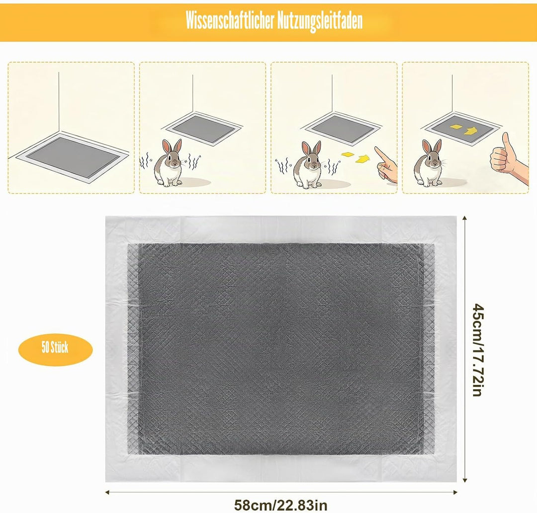 50 Stück Pipipads Meerschweinchen, PIPI Matten für Kaninchen, Einweg-Pinkelunterlagen für Haustiere,