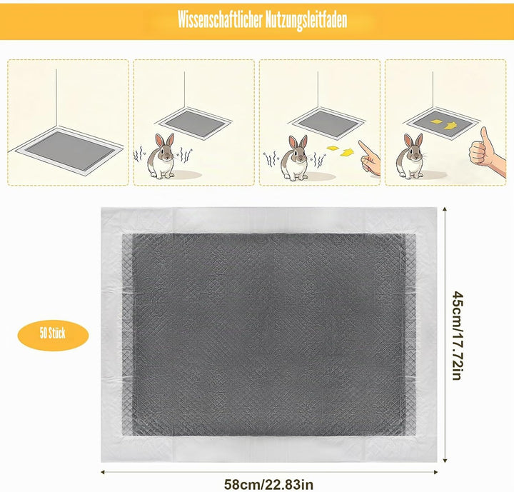 50 Stück Pipipads Meerschweinchen, PIPI Matten für Kaninchen, Einweg-Pinkelunterlagen für Haustiere,